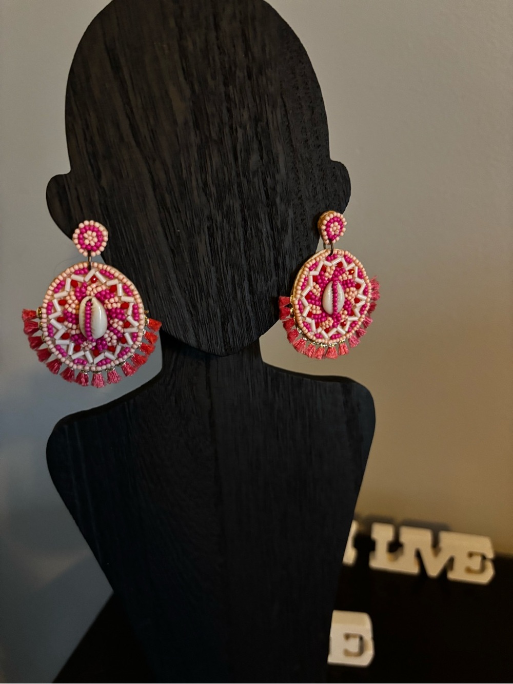 Bundle and Save! Handcrafted Pink Beaded Tassel Drop Earrings